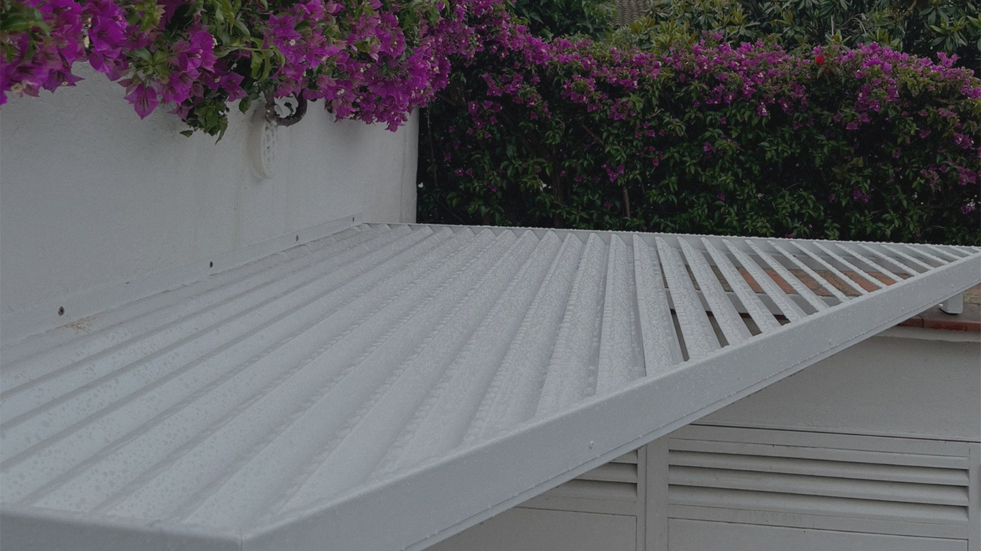 Marquesina metálica con pérgola